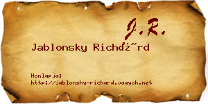 Jablonsky Richárd névjegykártya