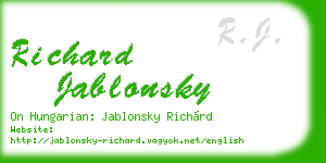 richard jablonsky business card