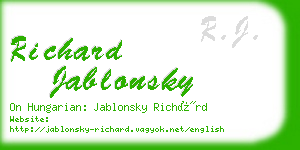 richard jablonsky business card